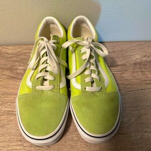 Vans Off the wall Old Skool lime green suede classic sneakers